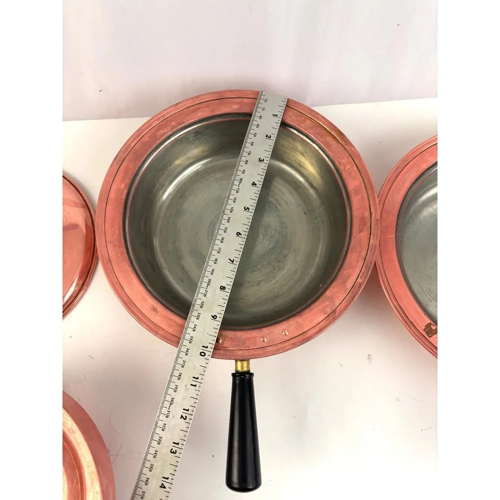 Vintage Nordic Ware Copper Double Boiler Set Tin Lined Pots Lid Bakelite Handles